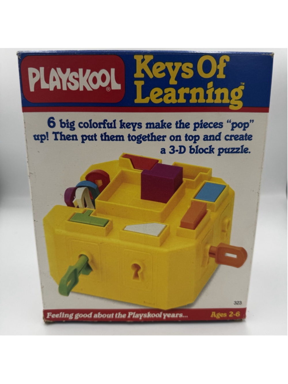 Playskool Keys of Learning Toy Vintage 1980s Preschool 3D Puzzle Toy With Box